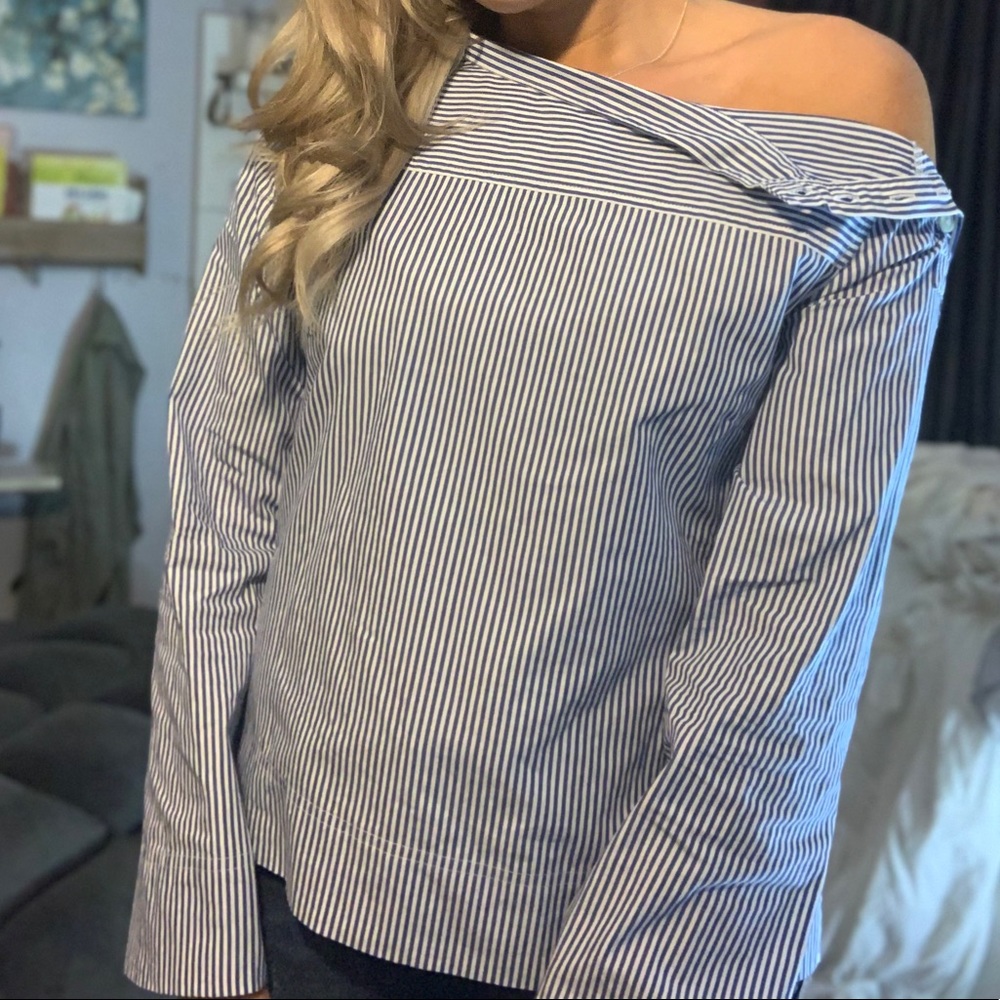 NWOT J-Crew one shoulder tailored blouse